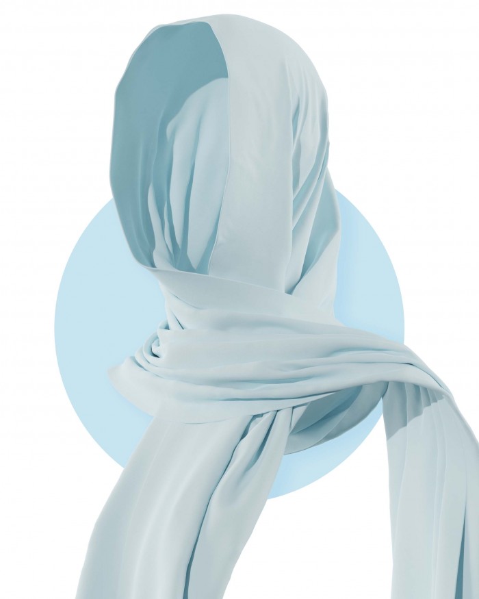 Plain Shawl - Arctic Blue