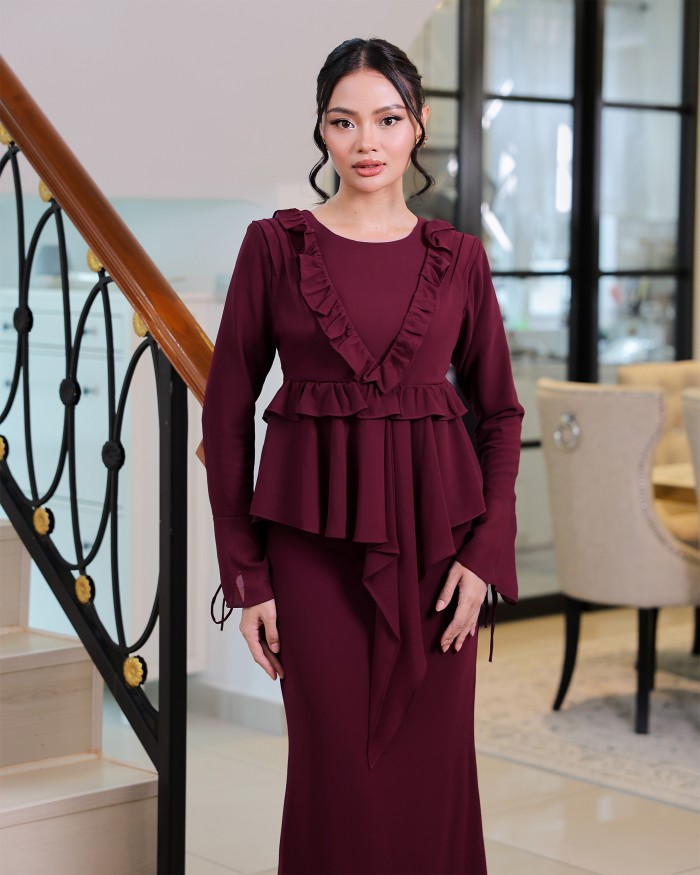 Evie - Burgundy Maroon