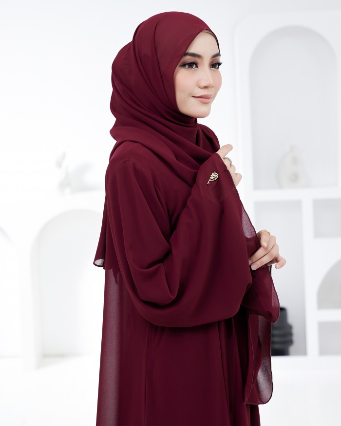 Larona Abaya - Burgundy Maroon