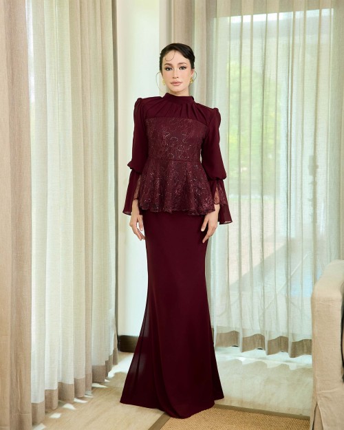 Adeline - Burgundy Maroon