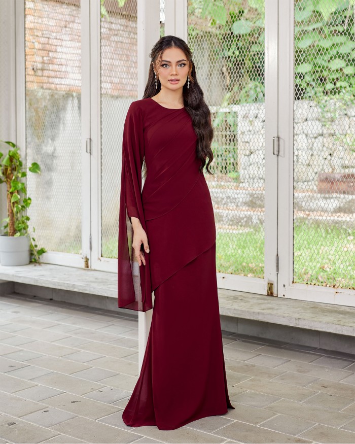 Evelina - Burgundy Maroon