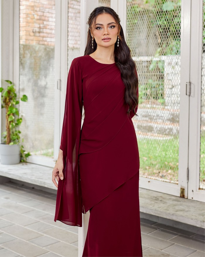 Evelina - Burgundy Maroon