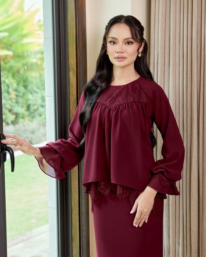 Elsie - Burgundy Maroon