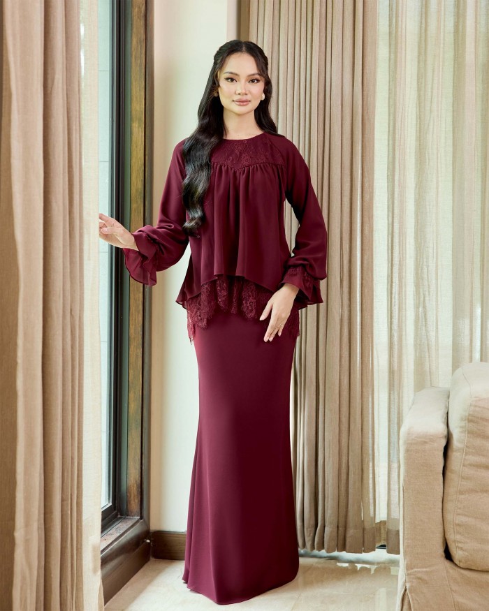 Elsie - Burgundy Maroon