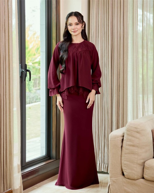Elsie - Burgundy Maroon
