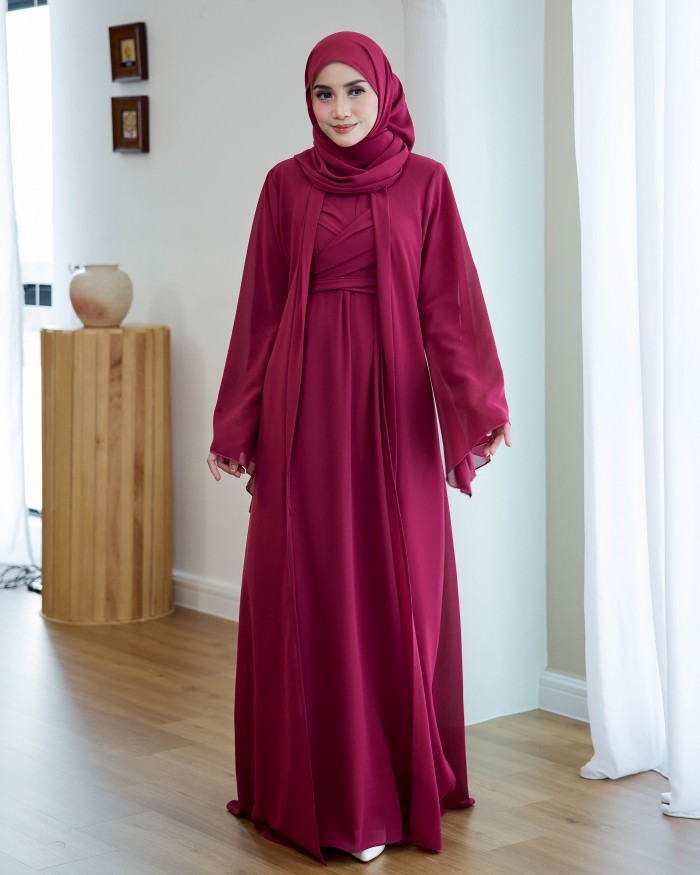 Larona Abaya - Berry Maroon