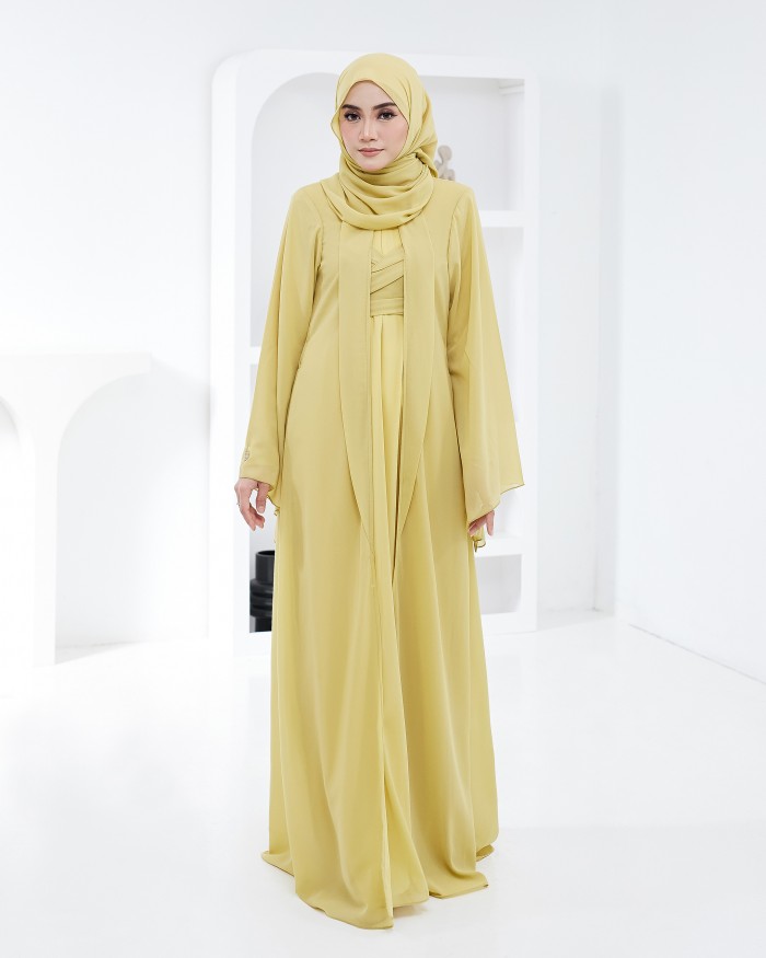 Larona Abaya - Lime Yellow