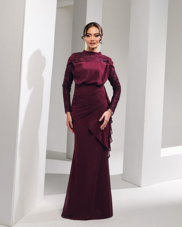 Lorraine - Burgundy Maroon