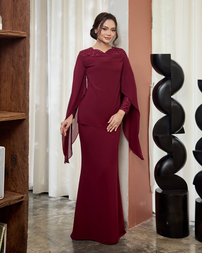 Zaria - Burgundy Maroon