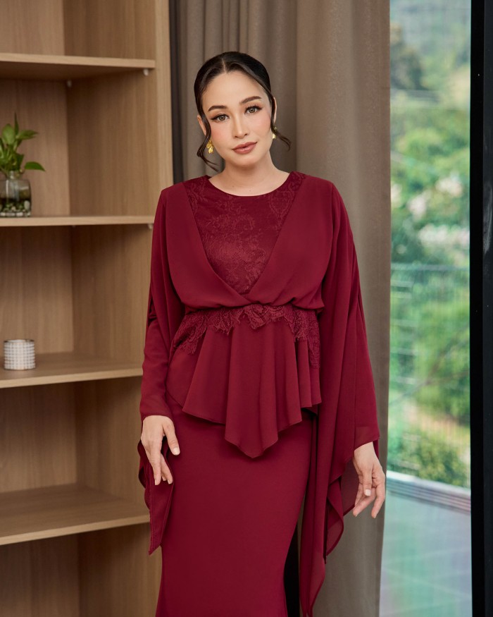 Evara - Burgundy Maroon