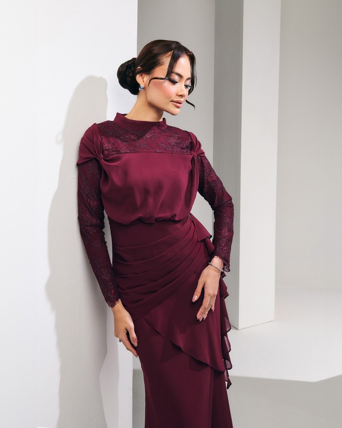 Lorraine - Burgundy Maroon