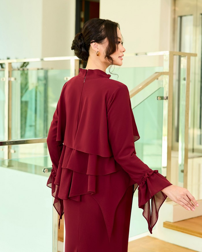 Angeline - Burgundy Maroon