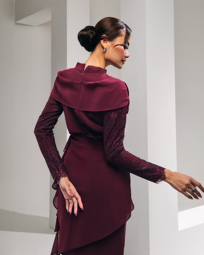 Lorraine - Burgundy Maroon