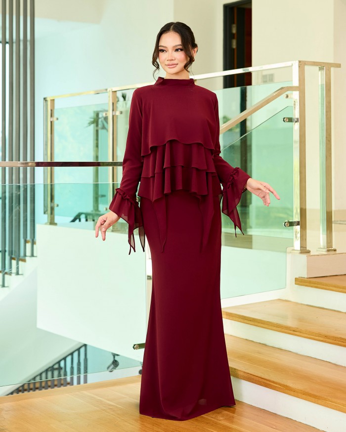 Angeline - Burgundy Maroon