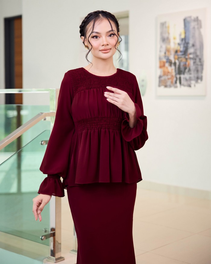 Natalie - Burgundy Maroon