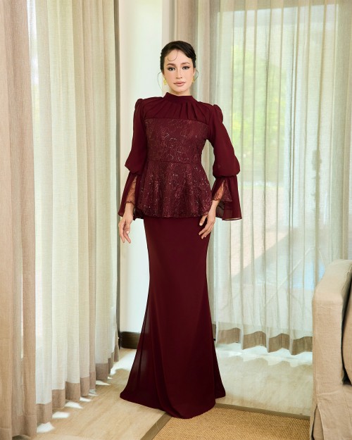 Adeline - Burgundy Maroon