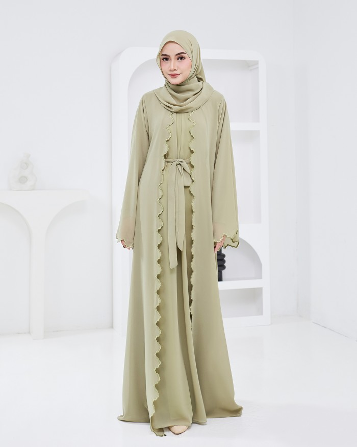 Talesha Abaya - Sage Green (Sage Embroidery)