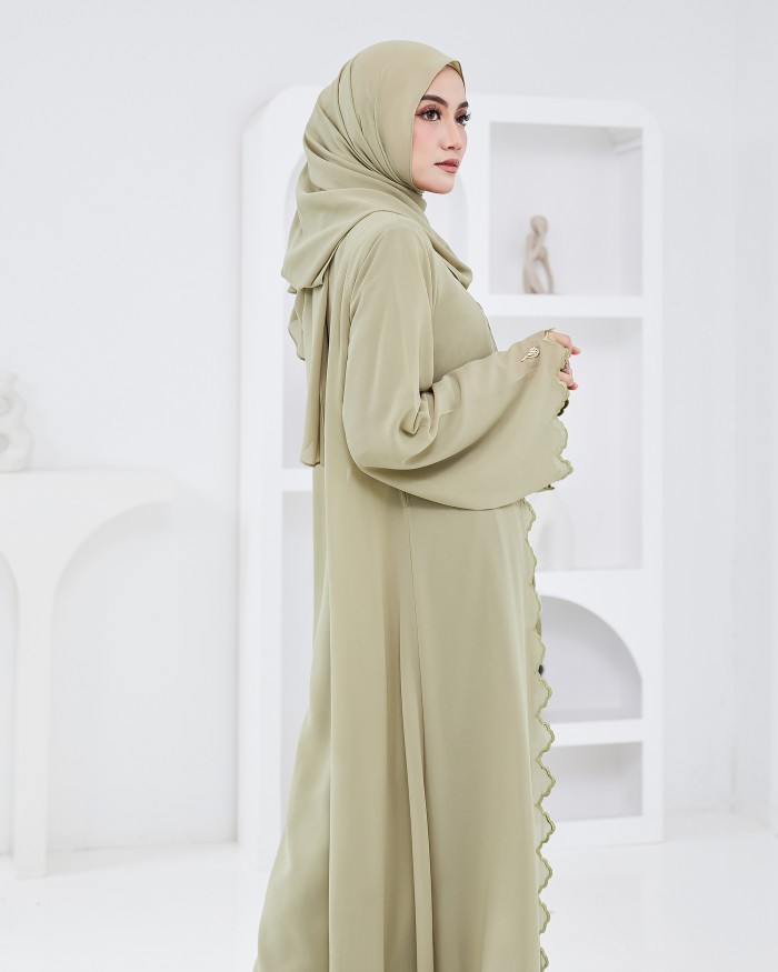 Talesha Abaya - Sage Green (Sage Embroidery)