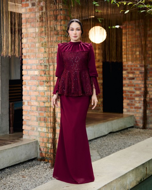 Adeline - Burgundy Maroon