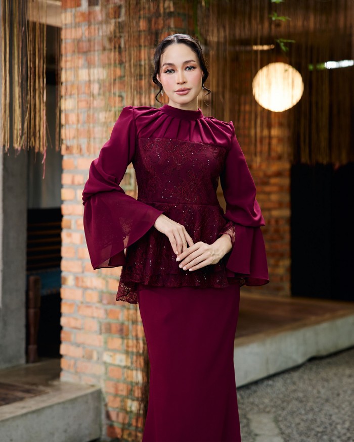 Adeline - Burgundy Maroon