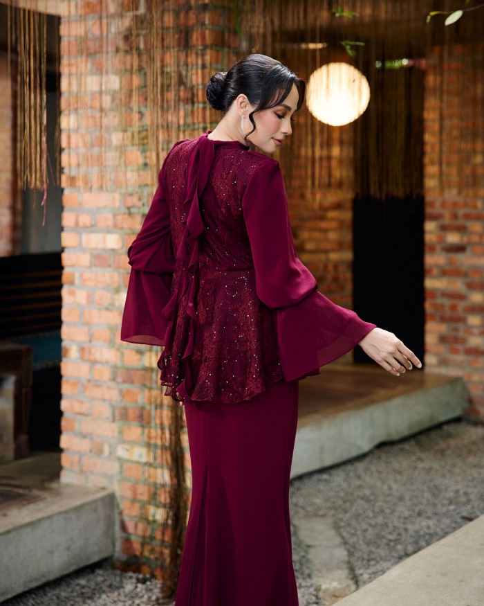 Adeline - Burgundy Maroon